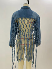 Load image into Gallery viewer, Fringe Frenzy Denim Jacket
