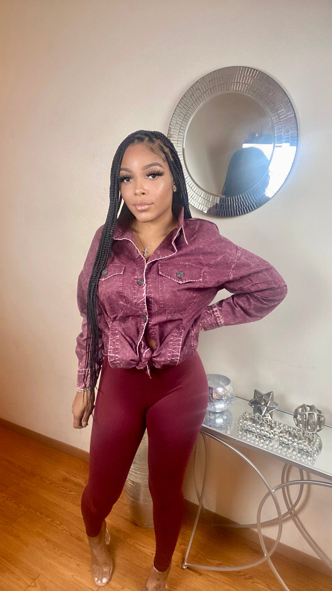 Vicki Vintage Set-Dark Burgundy