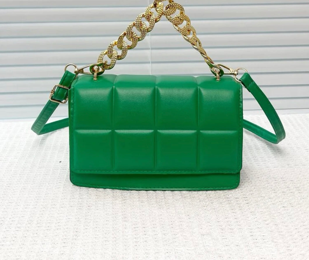 Quilted Handbag-Green