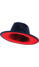Load image into Gallery viewer, Red Bottom Fedora-Navy Blue
